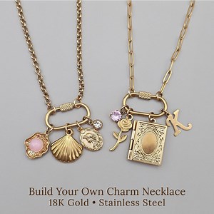 Custom 18K Gold Carabiner Charm Necklace | Build Your Own | Waterproof & Tarnish Free Jewelry - Etsy