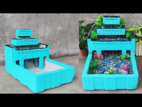 Build Mini Multi Level Waterfall Aquarium - DIY Aquarium Idea