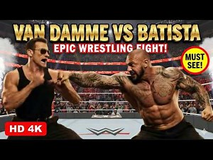 💪Van Damme vs Batista 🔥 Epic Fight Scene | Martial Arts vs WWE Powerhouse Knockout! 💥 #wwe