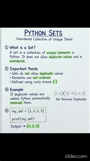 What is Set in Python #python #pythonanddjangofullstackwebdeveloper #education #java #code