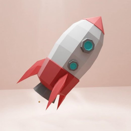DIY Papercraft Rocket: 3D Rocket Ship Model (PDF Template) - Etsy