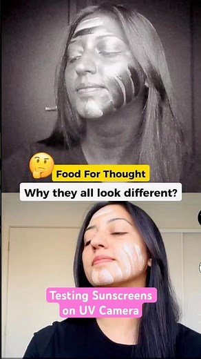 testing different sunscreens on uv camera