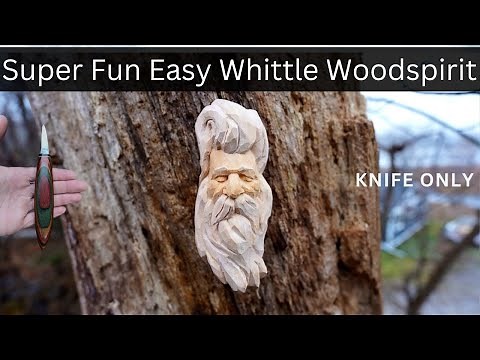 Awesomely Fun Whittle Wood Spirit--Beginner Woodcarving Tutorial--Father Time