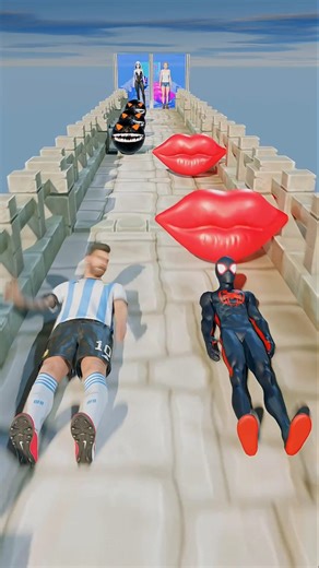 Spiderman Miles vs Messi GTA V New Save Run Funny Epic Challenge! #gta​ #spiderman​ #funny​