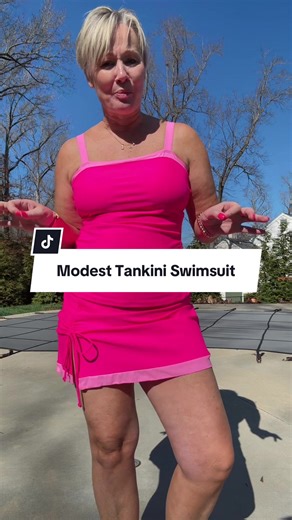 This skirted tankini swimsuit is fun but still modest! #tiktokshopcreatorpicks #tiktokshopspringglowup #ttsfashionweek #tankini #modestswimwear