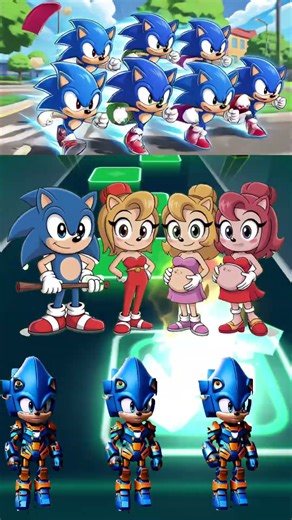 Sonic The Hedgehog 3 🆚 Sonic exe X Dance Song Tiles Hop EDM Rush #sonic #rainbow #sonic3 #tileshopp