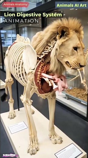 Lion Digestive System Animation | Animal Anatomy | Animals AI Art | 26