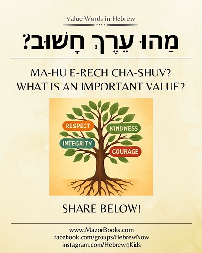 25 reactions | VALUE! מָהוּ עֵרֶךְ חָשׁוּב (Ma-hu e-rech cha-shuv)?...