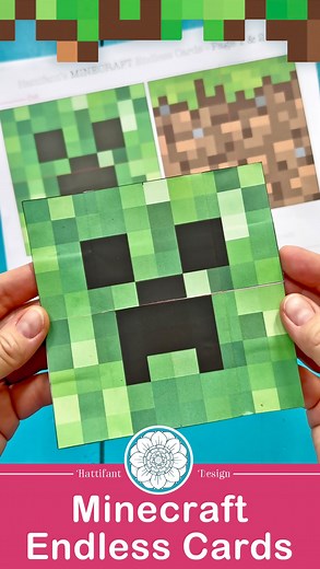 Another fun MINECRAFT craft for you: an Endless Card, Never-ending Card or some call them Infinity Cards. You can find template and video tutorial on Hattifant’s blog! #minecraft #minecraftart #minecrafttutorial #minecraftpapercraft #endlesscard #neverendingcard #infinitycard #kidscrafts101 #kidscraft | Hattifant - Paper Crafts & Coloring Pages