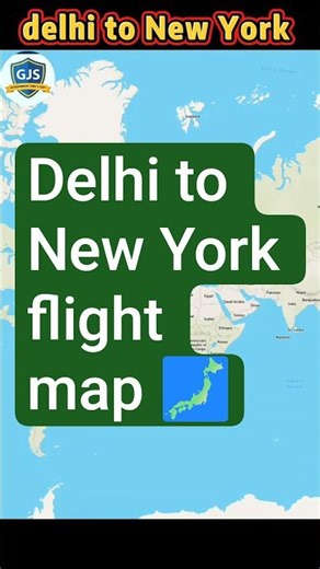 Delhi to New York Flight Route ✈️ | Longest Flight Map Animation | #Shorts