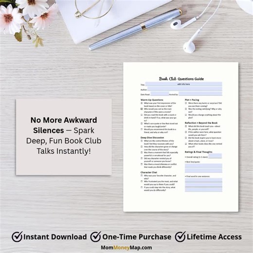 Book Club Discussion Guide Printable PDF, Reading Group Questions PDF, Book Club Organizer, Reading Club Planner, Book Reflection Worksheet - Etsy Australia