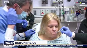 Bob to the ER- STAT. Lower Bucks Hospital gave me a chance to work in the ER. Not sure what the boss thought of my work, but I think I looked good!! #bobonthejob Lower Bucks Hospital Kelley Louden | Bob Kelly FOX 29