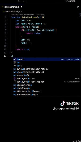 ✅ Check if a Word is a Palindrome in JavaScript WITHOUT Using Reverse! #JavaScript #CodingShorts #WebDevelopment #JSLogic #FrontendTips #Palindrome #LearnCoding #DevShorts #Shorts #PureJavaScript