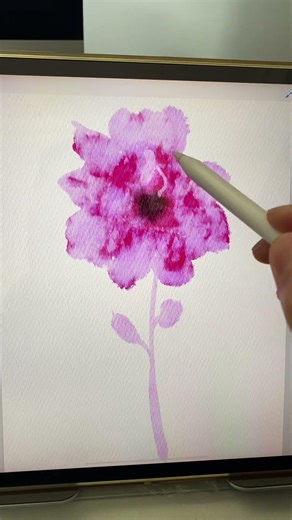 【iPad画画】Procreate iPad Drawing ✍️ WATERCOLOR FLOWER #art #flowers #painting