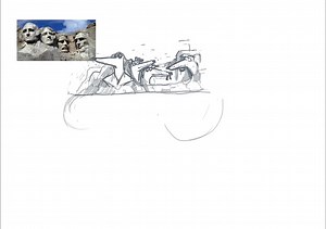 That Mount Rushmore one took a while to get right. I didn’t think it was going to work at first, but gradually it evolved and looked ok in the end. Here’s the time lapse so you can see how many times I changed my mind on where everything should go… | Richard Skipworth