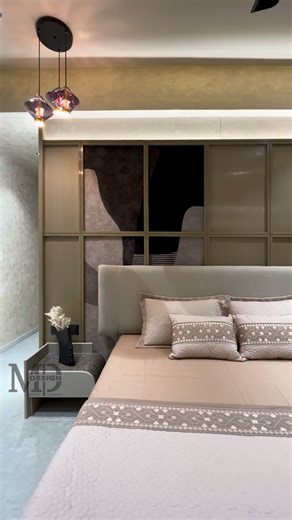 M design on Instagram: "We’re excited to share a sneak peek of our latest bedroom design—beautifully crafted to bring together style, comfort, and everyday functionality. From elegant layouts to thoughtful detailing, this space is designed to inspire. Contact @m_design2018 for all your interior design needs! #interiordesign #masterbedroom #teenagerbedroom #bedroomideas #moodboard #interiorinspiration #mdesignstudio #architects #architectureideas #homedecor #dreamhome #innovationindesign #bedroom