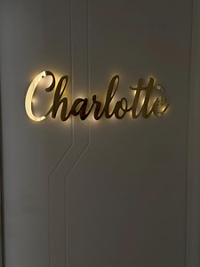 Personalized LED Name Sign, Gold Acrylic Custom Name Wall Decor, Baby Nursery Name Sign, Light up Name, Modern Home Decor - Etsy