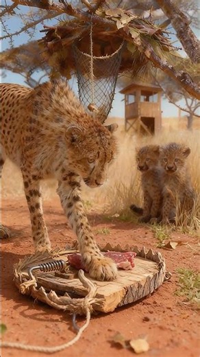 Will the cheetah get the meat? 🦁❓ #cheetah