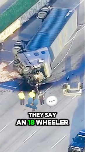 Semi truck flipped onto a car #truck #car #flip