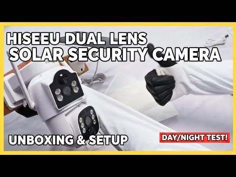 Hiseeu Dual Lens Solar Security Camera Unboxing, Setup & Day/Night Test Footage