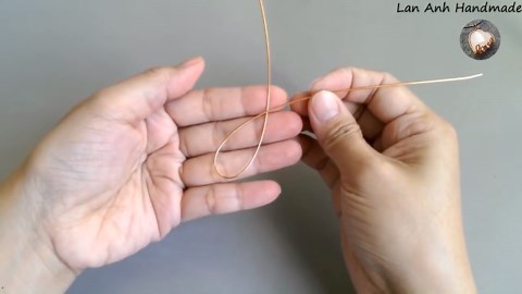 Wire Rosebud Pendant with Flat stone without holes - full version ( slow ) 317