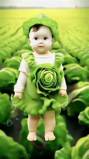 Adorable Baby Dance with Cabbage | Cute Cartoon Kids Video