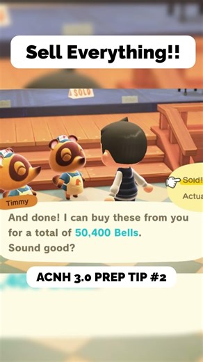 SELL Everything NOW! - ACNH 3.0. Update Prep! 💰 #shorts #acnh #newhorizons