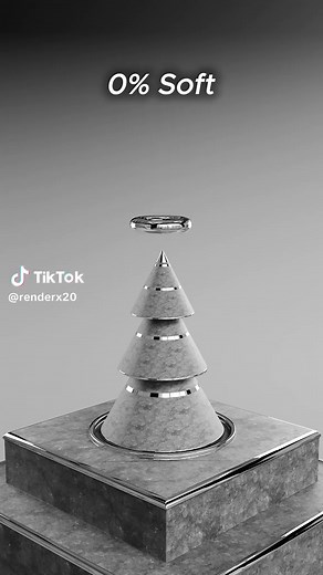 Torus x Cone 0% vs 100% Softness 3D Soft body Simulation #3d #satisfying #blender