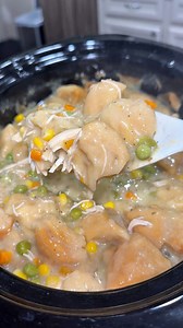 1.5M views · 39K reactions | Nothing beats a warm bowl of crockpot chicken & dumplings on a chilly Texas night! ✨ This easy, cozy meal is loaded with tender chicken, veggies, and pillowy dumplings—comfort food at its finest! | Girl Gone Grilling | Facebook