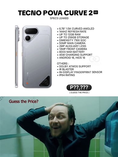 TECNO POVA Curve 2 5G Leaks: 144Hz AMOLED & 8000mAh 😱