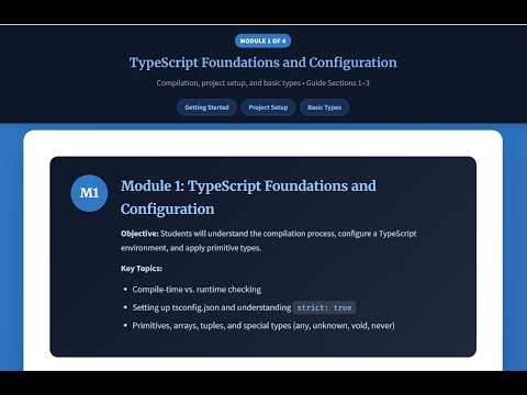 TypeScript Foundations and Configuration