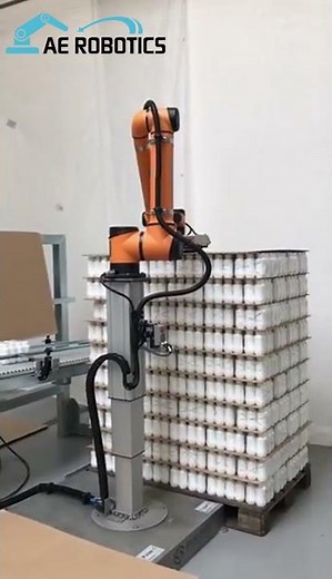 AUBO -i10 for palletizing system #roboticsautomation #aoutomatic #robotics #robot #cobots #robotarm