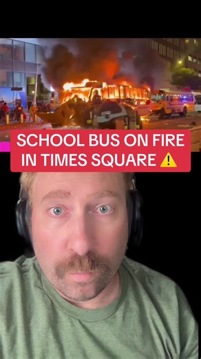 6/14 - school bus on fire in nyc #knicks #breakingnews #nba #nyc #fire | breaking news