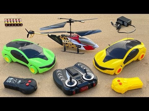 22$ RemoteControl RC Flying Helicopter with Rechargeable Light Car and Airplane Unboxing & Testing😍