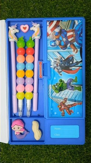 Filling 90's pencil box with stationery items #stationery #schoolsupplies #pencilbox #shorts #viral