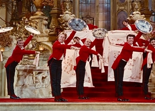 Broadway & Beyond on Instagram: "Dance Break! Here’s a glimpse of choreographer Michael Kidd’s sublime “The Waiter’s Gallop” from the 1969 film version of HELLO, DOLLY! 💖 #michaelkidd #hellodolly #musicalfilm #thewaitersgallop #dancers #1969 #jerryherman #broadway #broadwaymusical #danceicon #broadwayroyalty"