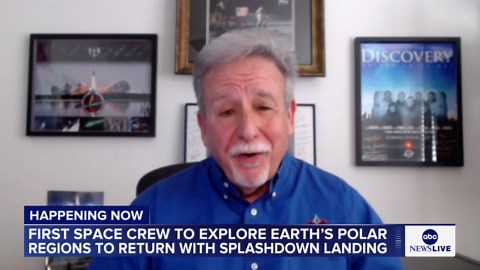 First space crew to explore Earth's polar regions returns with splashdown landing