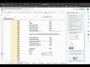 Cohen's d for Independent Samples in Sheets