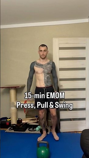 15-Minute Kettlebell EMOM | Dead High Pull, Shoulder Press, American Swing