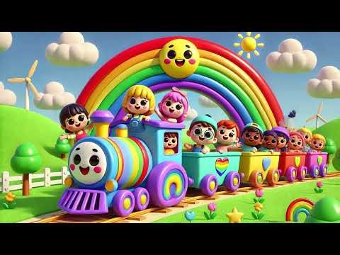 🌈🚂 The Rainbow Color Train | Learn Colors for Kids 🎨| Nursery Rhymes & Kids Songs