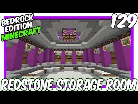 Redstone Storage Room With Status Bar Tutorial [Minecraft Bedrock Edition][MCPE]