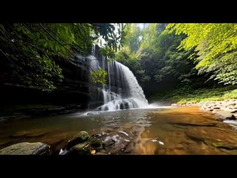 8 Hours Waterfall Sounds at Lower Bearwallow | Relaxing Nature Sounds for Sleep, Study & Meditation