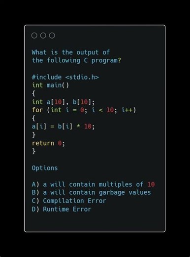 What Is the Output of This C Program? | Array MCQ in C
