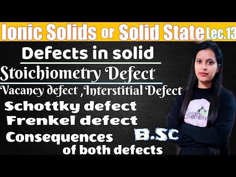 lec.13|defects in solid|schottky and Frenkel defect|consequences of these defects|ionic solids|bsc