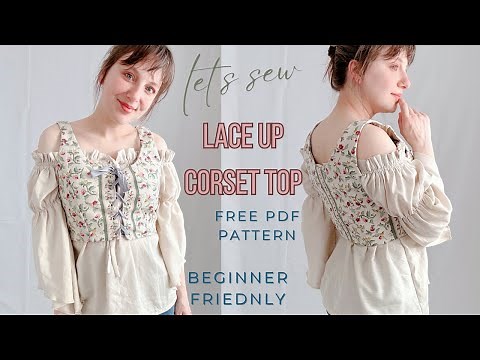 Sew a Lace-Up Cropped Corset Top | Easy DIY Tutorial for Beginners + FREE PDF !