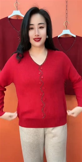Xiaowen women's clothing#Middle-aged and elderly fashion# Knitwear