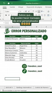 25K views · 487 reactions | Mensaje de error personalizado en #excel  | novatecs_excel | Facebook