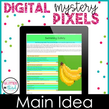 Main Idea Pixel Art | Self-Grading Digital Reading Comprehension