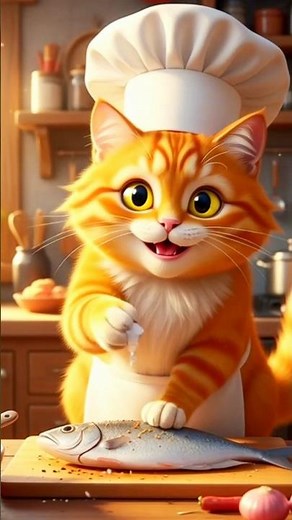 Chat Drôle 😸 qui Pêche et Cuit du Poisson 🐟 | Animation 3D Courte #créationfrançaise #animation #ai