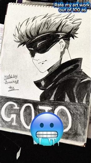 Gojo drawing 💀🥶 #art #drawing #shorts #shortsfeed #phonkagressive